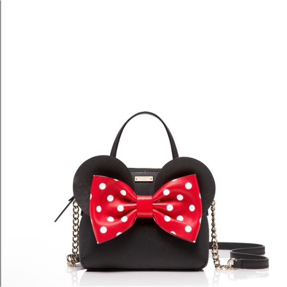 Kate Spade Minnie Mouse Mini Maise Crossbody Bag Purse Disney Black Ears Leather - Picture 8 of 16